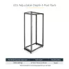 StarTech.com 4-stĺpikový 42U mobilný open-frame serverový rack, štvrostĺpikový 19 inch sieťový rack s kolieskami, pojazdný rack s nastaviteľnou hĺbkou pre počítače/AV/dáta/IT vybavenie – kolieska, vyrovnávacie nožičky alebo montáž na podlahu