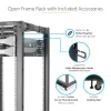 StarTech.com 4-stĺpikový 42U mobilný open-frame serverový rack, štvrostĺpikový 19 inch sieťový rack s kolieskami, pojazdný rack s nastaviteľnou hĺbkou pre počítače/AV/dáta/IT vybavenie – kolieska, vyrovnávacie nožičky alebo montáž na podlahu