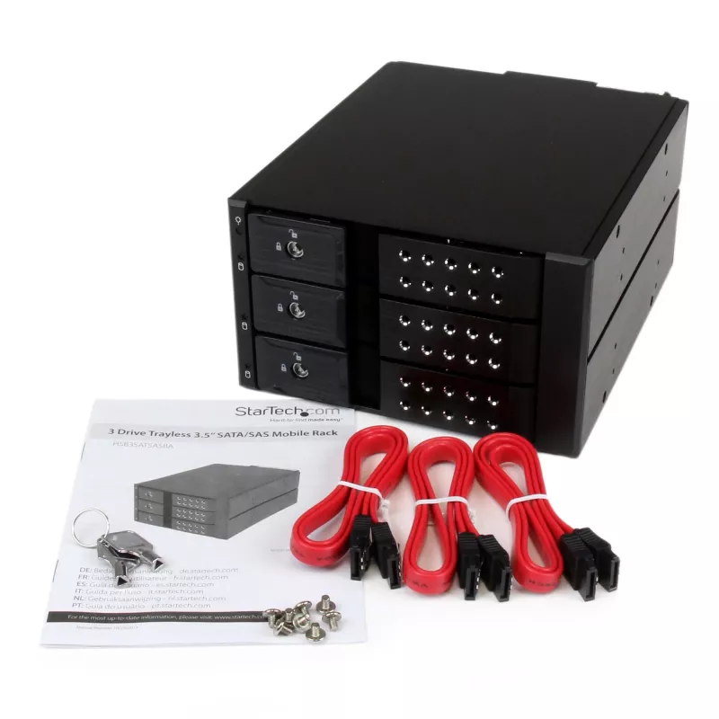 StarTech.com 3-slotový hliníkový tray-less hot-swap mobilný rack backplane pre 3,5