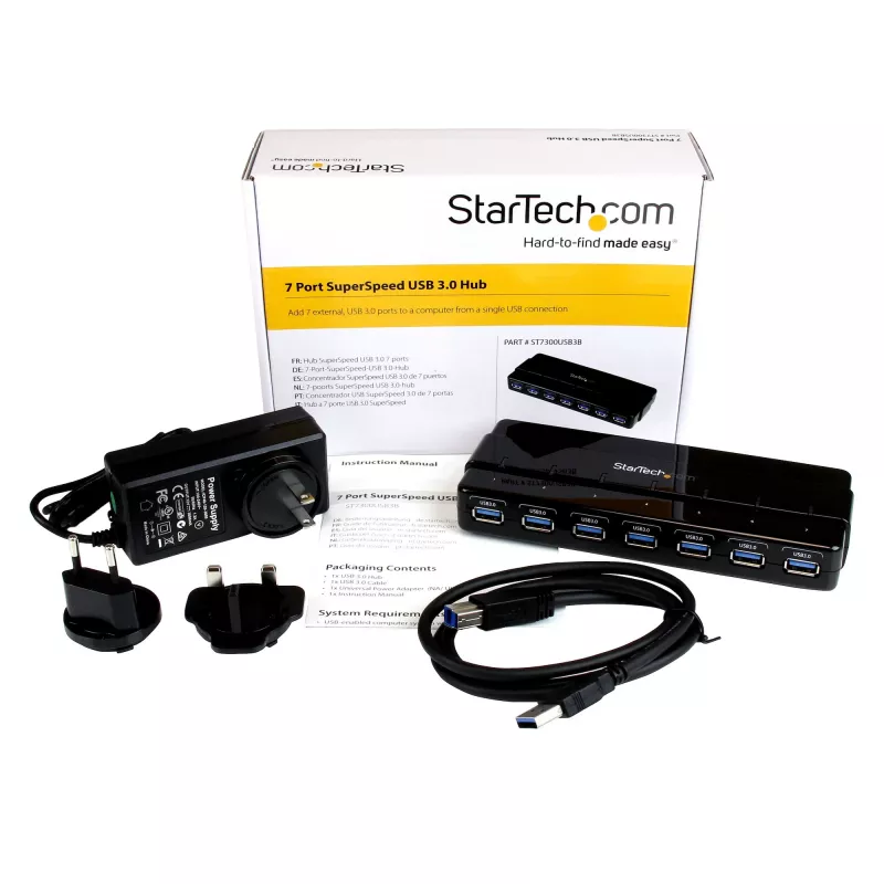 StarTech.com 7-portový USB 3.0 hub - desktop~7-portový USB 3.0 hub (5Gbps) - desktop