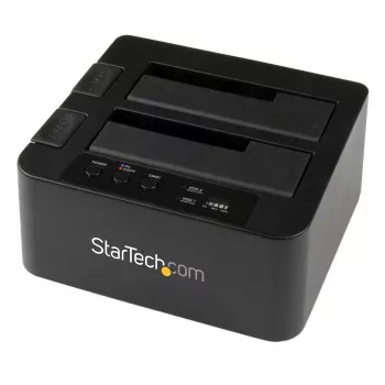 StarTech.com Dual Bay duplikátor pevných diskov, standalone USB 3.0 (5 Gbit/s) / eSATA na 2,5/3,5 inch SATA III HDD/SSD kloner/kopírovač, dokovacia stanica pre pevné disky, kloner pevných diskov