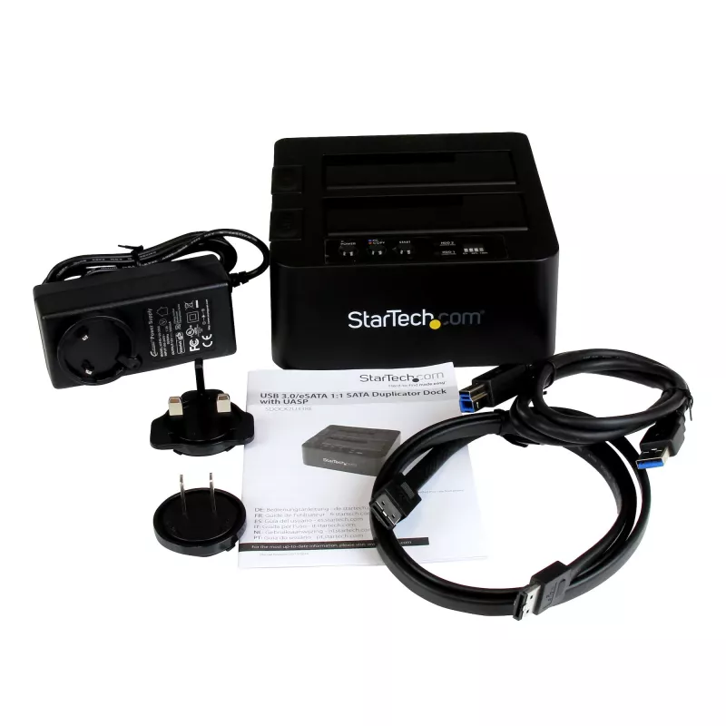StarTech.com Dual Bay duplikátor pevných diskov, standalone USB 3.0 (5 Gbit/s) / eSATA na 2,5/3,5