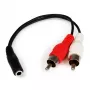 StarTech.com 15 cm stereo audio kábel – 3,5-mm jack konektor samica na 2x RCA konektor samec