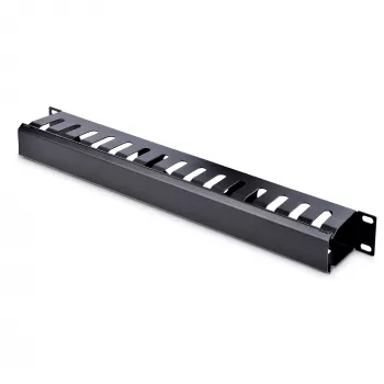 StarTech.com horizontálny 1U serverový rack káblový manažment finger duct s krytom – 19 inch sieťový rack káblový kanál krycí panel – štrbinový káblový kanál