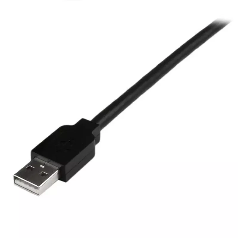 StarTech.com 15 m aktívny USB 2.0 kábel so 4-portovým hubom, USB 2.0, 480 Mbit/s, čierny, 15 m, 110 – 240 V, 5 V