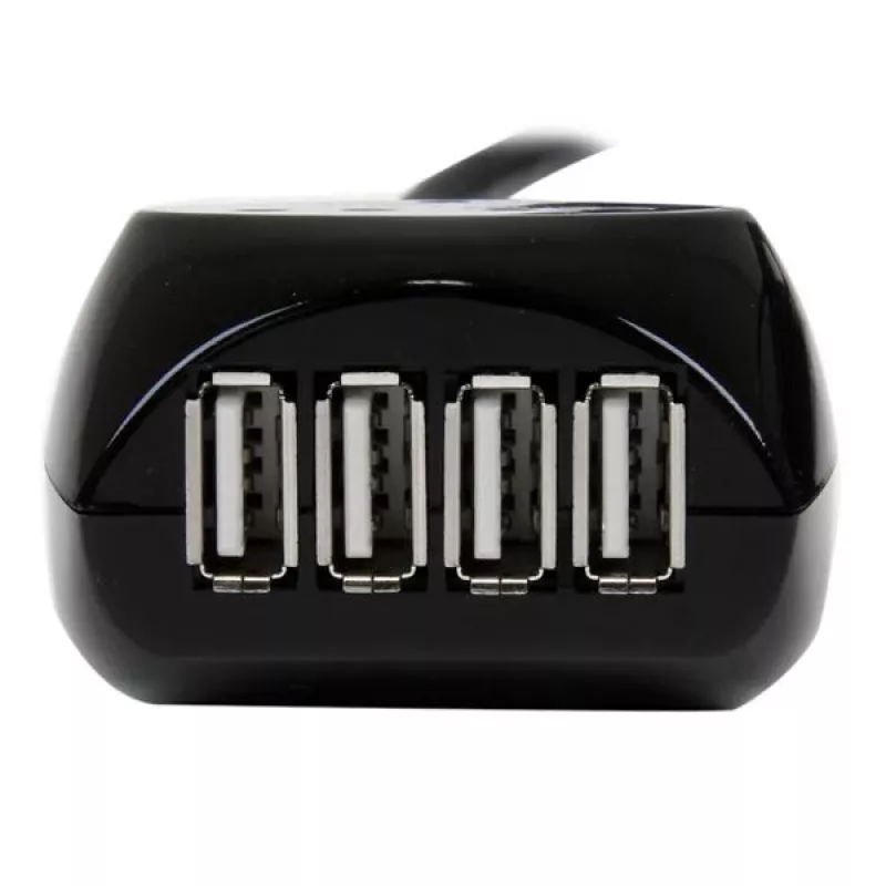 StarTech.com 15 m aktívny USB 2.0 kábel so 4-portovým hubom, USB 2.0, 480 Mbit/s, čierny, 15 m, 110 – 240 V, 5 V