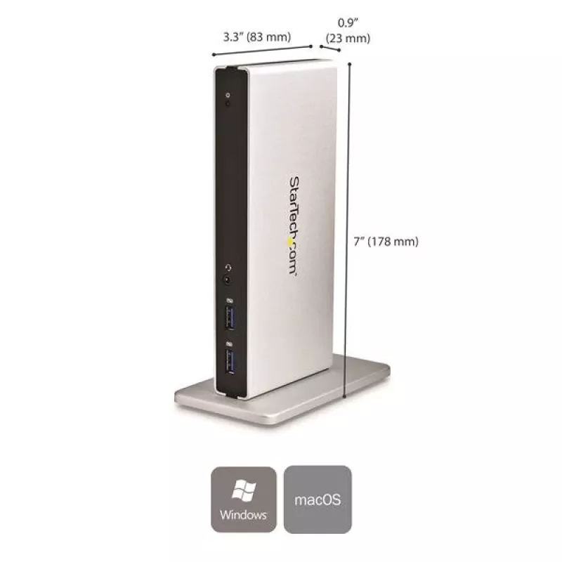 StarTech.com Dual-Monitor USB 3.0 dokovacia stanica s DVI a vertikálnym stojanom
