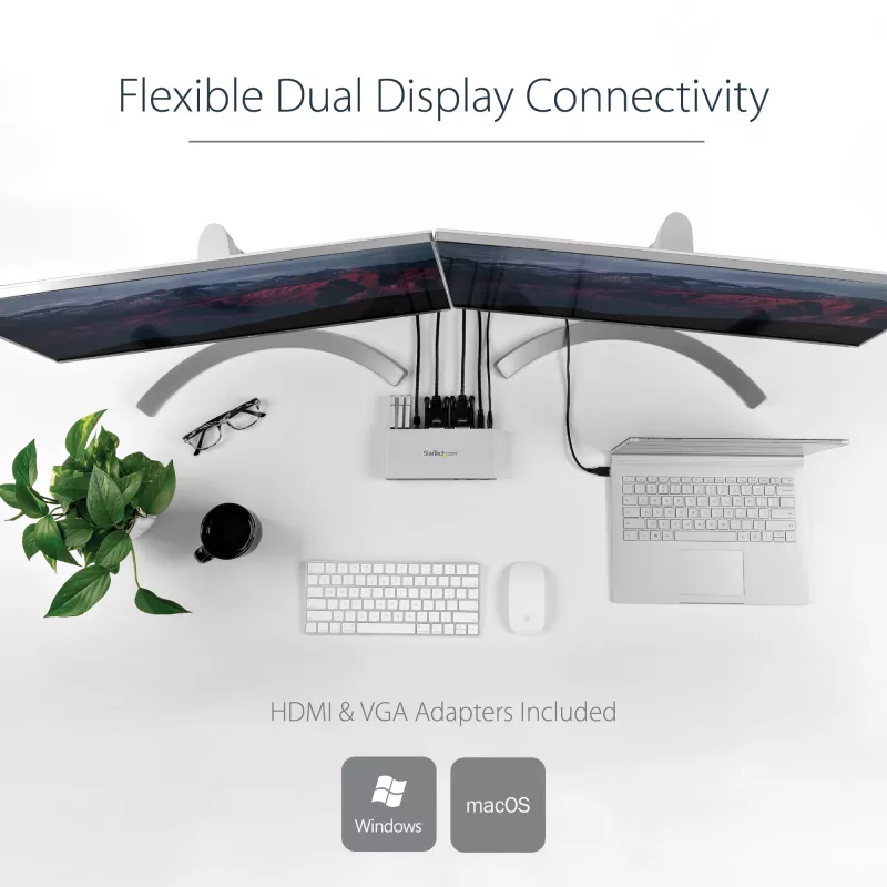 StarTech.com Dual-Monitor USB 3.0 dokovacia stanica s DVI a vertikálnym stojanom