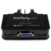 StarTech.com 2-portový USB VGA káblový KVM switch – USB napájaný s diaľkovým prepínačom