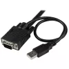 StarTech.com 2-portový USB VGA káblový KVM switch – USB napájaný s diaľkovým prepínačom