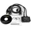 StarTech.com 2-portový USB VGA káblový KVM switch – USB napájaný s diaľkovým prepínačom