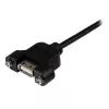 StarTech.com 2 ft panel mount USB kábel A na A - F/M, 0.6 m, USB A, USB A, USB 2.0, samec/samica, čierny