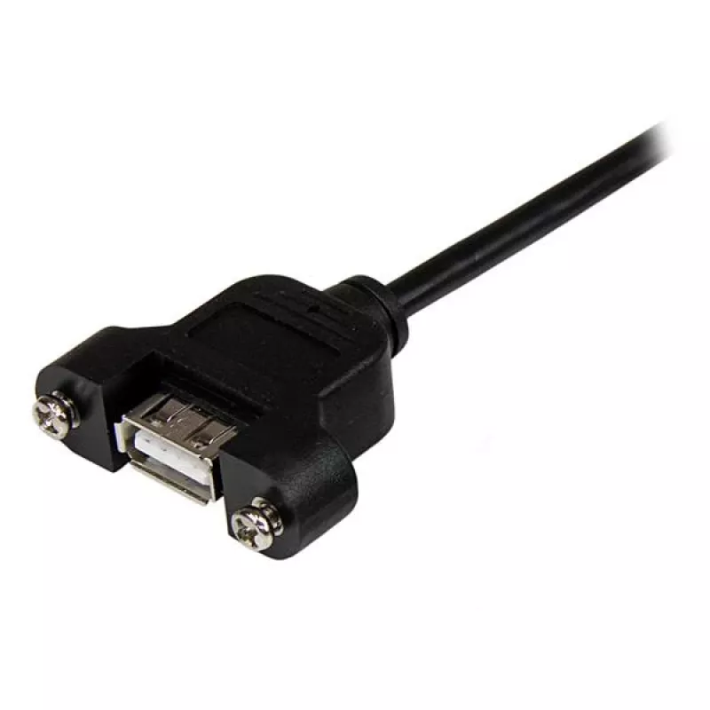 StarTech.com 2 ft panel mount USB kábel A na A - F/M, 0.6 m, USB A, USB A, USB 2.0, samec/samica, čierny