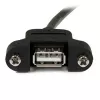 StarTech.com 2 ft panel mount USB kábel A na A - F/M, 0.6 m, USB A, USB A, USB 2.0, samec/samica, čierny