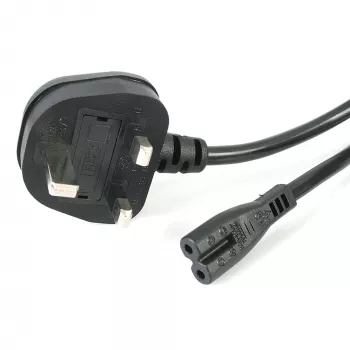 StarTech.com 3ft (1m) UK napájací kábel k notebooku, BS 1363 na C7, 2,5A 250V, 18AWG, čierny, UK náhradný kábel k notebooku, napájací kábel k tlačiarni, AC nabíjací kábel k notebooku, napájací kábel k notebooku