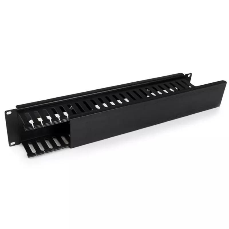 StarTech.com horizontálny 2U serverový rack káblový manažment finger duct s krytom – 19