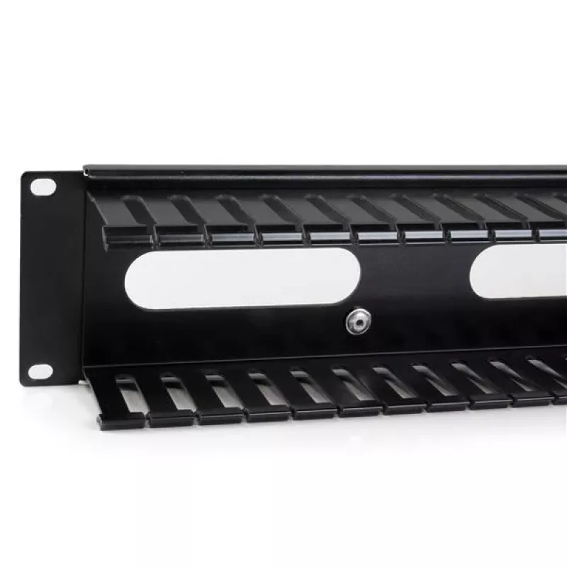 StarTech.com horizontálny 2U serverový rack káblový manažment finger duct s krytom – 19