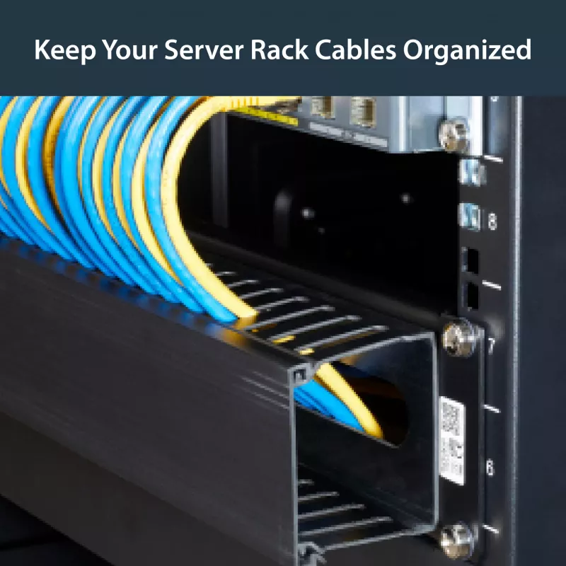 StarTech.com horizontálny 2U serverový rack káblový manažment finger duct s krytom – 19