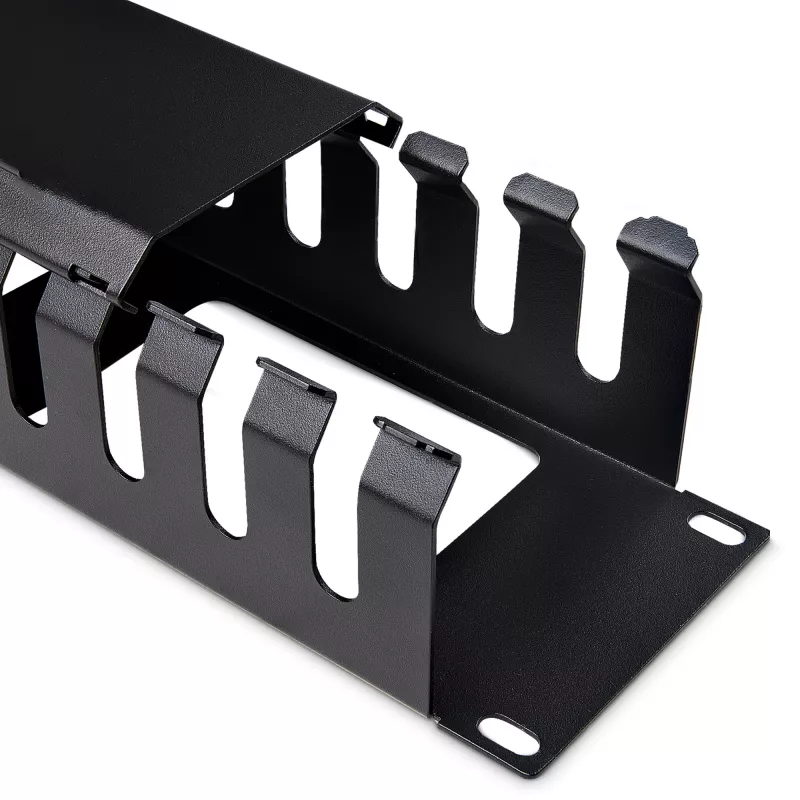 StarTech.com horizontálny 2U serverový rack káblový manažment finger duct s krytom – 19