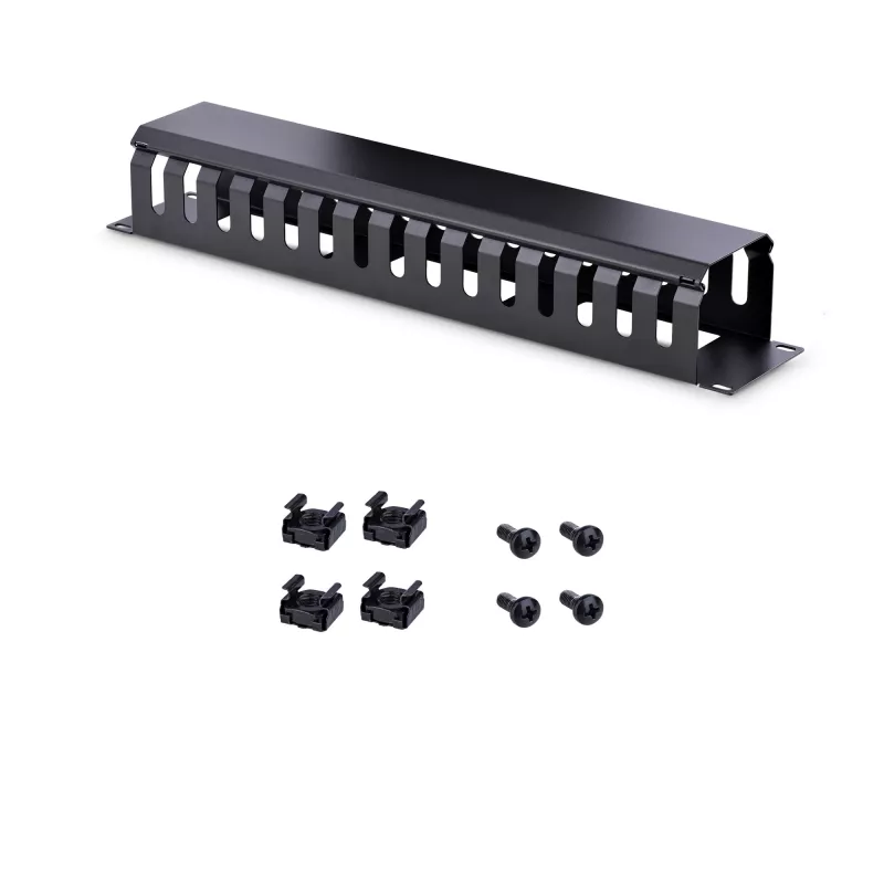 StarTech.com horizontálny 2U serverový rack káblový manažment finger duct s krytom – 19