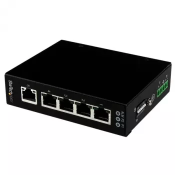 StarTech.com 5-portový neupravovaný priemyselný gigabitový ethernetový switch – DIN lišta / montáž na stenu