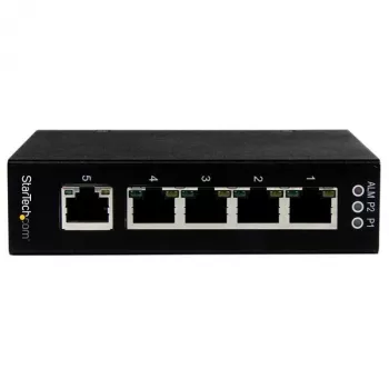 StarTech.com 5-portový neupravovaný priemyselný gigabitový ethernetový switch – DIN lišta / montáž na stenu