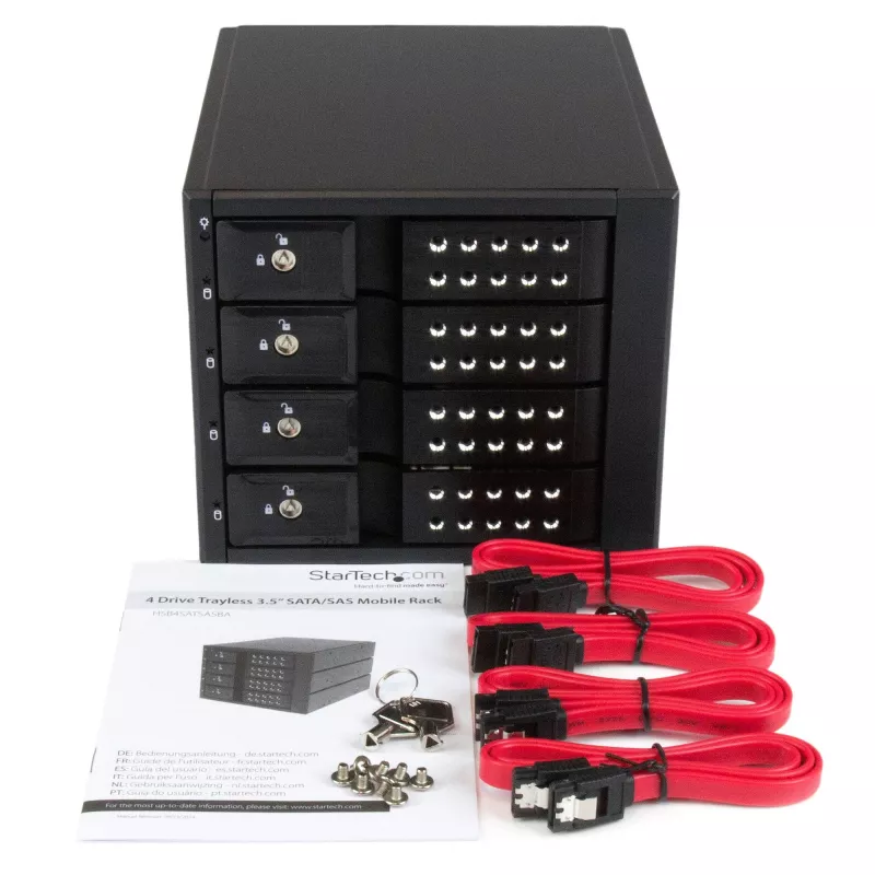 StarTech.com 4-slotový tray-less hot-swap mobilný rack backplane z hliníka pre 3,5