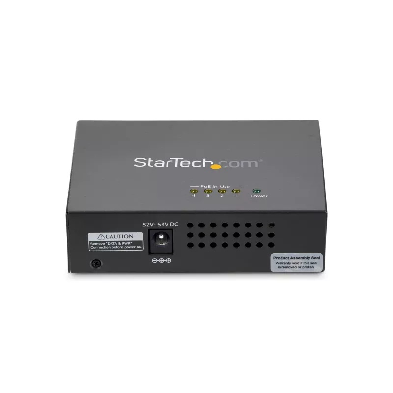 StarTech.com 4-portový gigabitový Midspan – PoE+ injektor – 802.3at/af