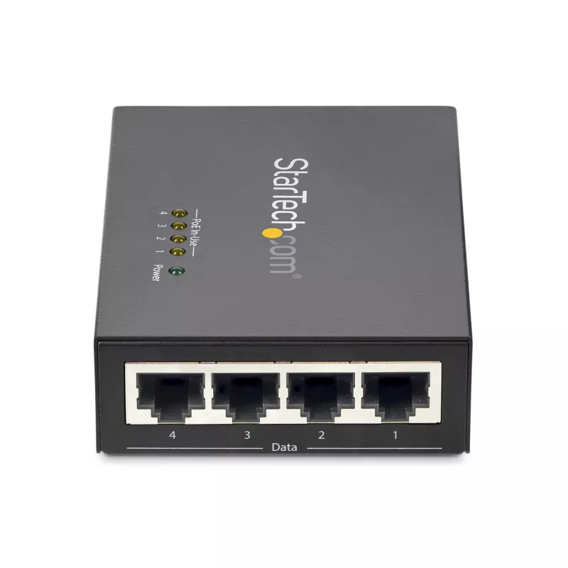 StarTech.com 4-portový gigabitový Midspan – PoE+ injektor – 802.3at/af