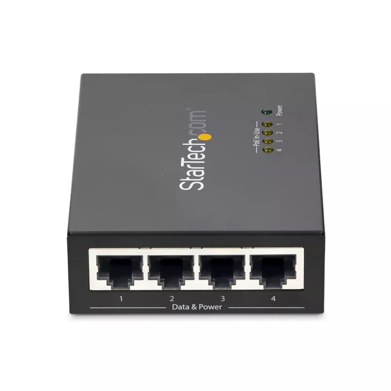 StarTech.com 4-portový gigabitový Midspan – PoE+ injektor – 802.3at/af