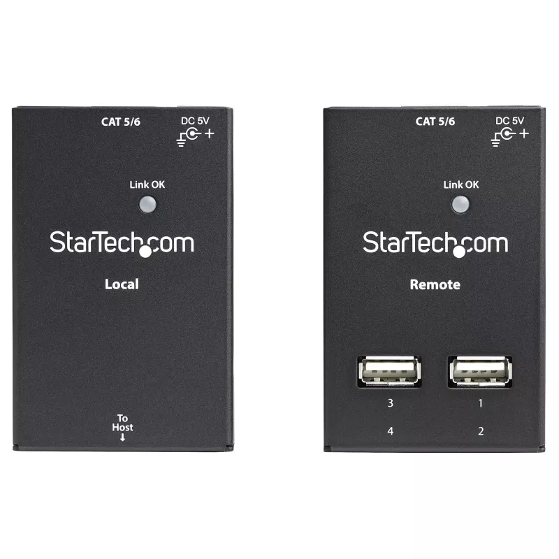 StarTech.com 4-portový USB 2.0 extender cez Cat5 alebo Cat6 – 130 ft (40 m)