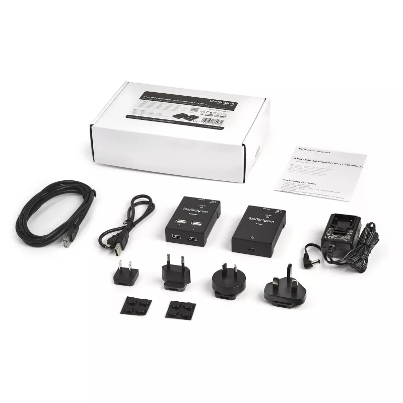 StarTech.com 4-portový USB 2.0 extender cez Cat5 alebo Cat6 – 130 ft (40 m)