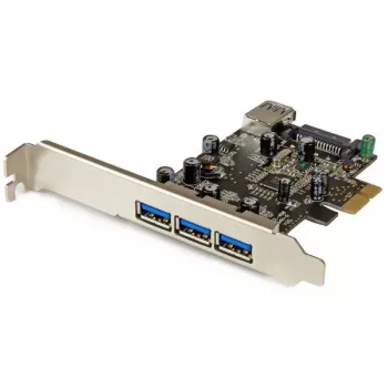 StarTech.com 4-portová PCI Express USB 3.0 karta, PCIe, USB 3.2 Gen 1 (3.1 Gen 1), Full-Height / Low-Profile, PCI 2.0, čierna, nehrdzavejúca oceľ, 3 m