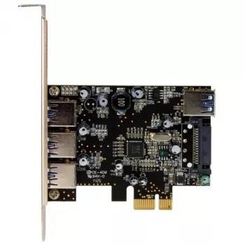 StarTech.com 4-portová PCI Express USB 3.0 karta, PCIe, USB 3.2 Gen 1 (3.1 Gen 1), Full-Height / Low-Profile, PCI 2.0, čierna, nehrdzavejúca oceľ, 3 m