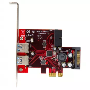StarTech.com 4-portová PCI Express USB 3.0 karta – 2 externé a 2 interné – SATA napájanie – podpora UASP – 2 interné (IDC) hlavičky v štýle základnej dosky