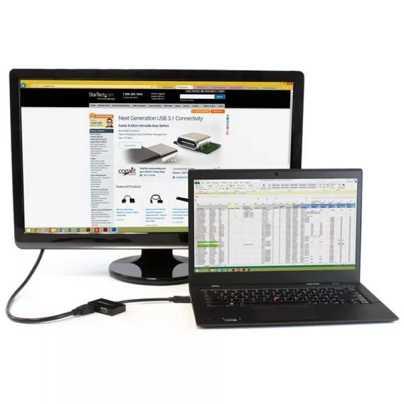 StarTech.com cestovný A/V adaptér: 2-in-1 DisplayPort na HDMI alebo VGA