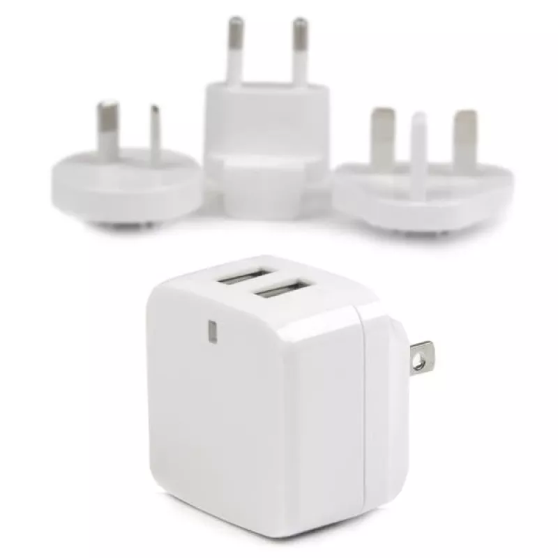 StarTech.com duálna USB nástenná nabíjačka – medzinárodné cestovanie – 17 W/3,4 A – biela