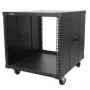 StarTech.com 4-stĺpový 9U mobilný otvorený serverový rack, štvrostĺpový sieťový rack s kolieskami, 19 palcový kolieskový rack pre úzke podlahové plochy doma/v kancelárii, malý dátový rack pre počítače/AV/IT zariadenia – TAA kompatibilný