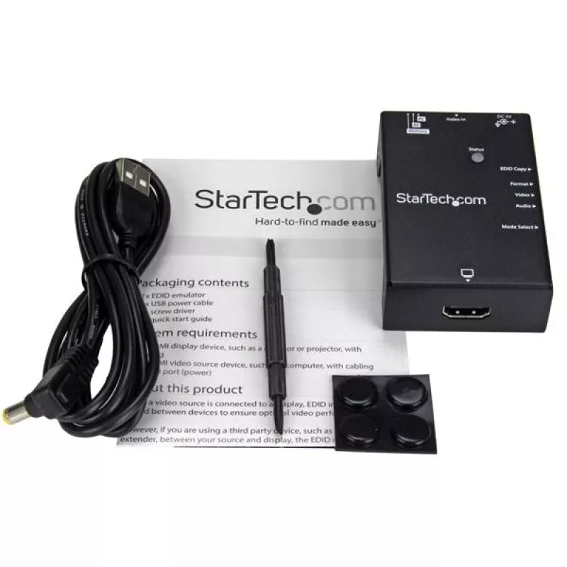 StarTech.com EDID emulátor pre HDMI displeje – 1080p, čierna, oceľ, RoHS, CE, FCC, 1920 x 1080 pixelov, 720p, 1080p, HDMI