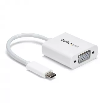 StarTech.com USB-C na VGA adaptér – biela, 3.2 Gen 1 (3.1 Gen 1), USB Type-C, VGA (D-Sub) výstup, 1920 x 1200 pixelov