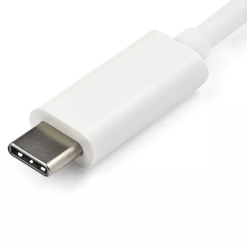 StarTech.com USB-C na VGA adaptér – biely, 3.2 Gen 1 (3.1 Gen 1), USB Type-C, VGA (D-Sub) výstup, 1920 x 1200 pixelov