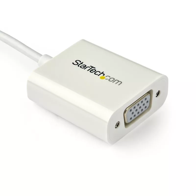 StarTech.com USB-C na VGA adaptér – biely, 3.2 Gen 1 (3.1 Gen 1), USB Type-C, VGA (D-Sub) výstup, 1920 x 1200 pixelov
