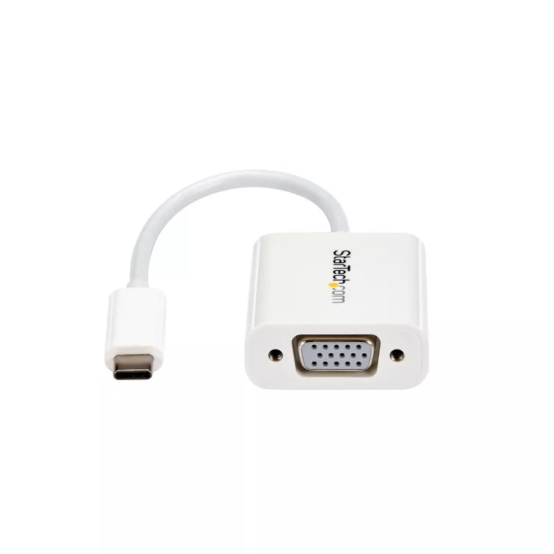 StarTech.com USB-C na VGA adaptér – biely, 3.2 Gen 1 (3.1 Gen 1), USB Type-C, VGA (D-Sub) výstup, 1920 x 1200 pixelov