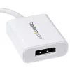 StarTech.com USB-C na DisplayPort adaptér – 4K 60Hz/8K 30Hz – USB Type-C na DP 1.4 HBR2 adaptér dongle – kompaktný USB-C (DP Alt Mode) monitor video konvertor – kompatibilný s Thunderbolt 3 – biely