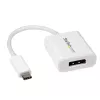 StarTech.com USB-C na DisplayPort adaptér – 4K 60Hz/8K 30Hz – USB Type-C na DP 1.4 HBR2 adaptér dongle – kompaktný USB-C (DP Alt Mode) monitor video konvertor – kompatibilný s Thunderbolt 3 – biely