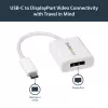 StarTech.com USB-C na DisplayPort adaptér – 4K 60Hz/8K 30Hz – USB Type-C na DP 1.4 HBR2 adaptér dongle – kompaktný USB-C (DP Alt Mode) monitor video konvertor – kompatibilný s Thunderbolt 3 – biely