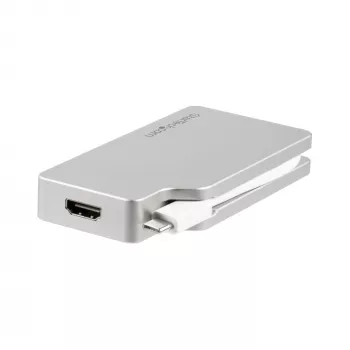 StarTech.com USB-C multiport video adaptér s HDMI, VGA, Mini DisplayPort alebo DVI – USB Type-C monitor adaptér na HDMI 1.4 alebo mDP 1.2 (4K) – VGA alebo DVI (1080p) – strieborný hliník