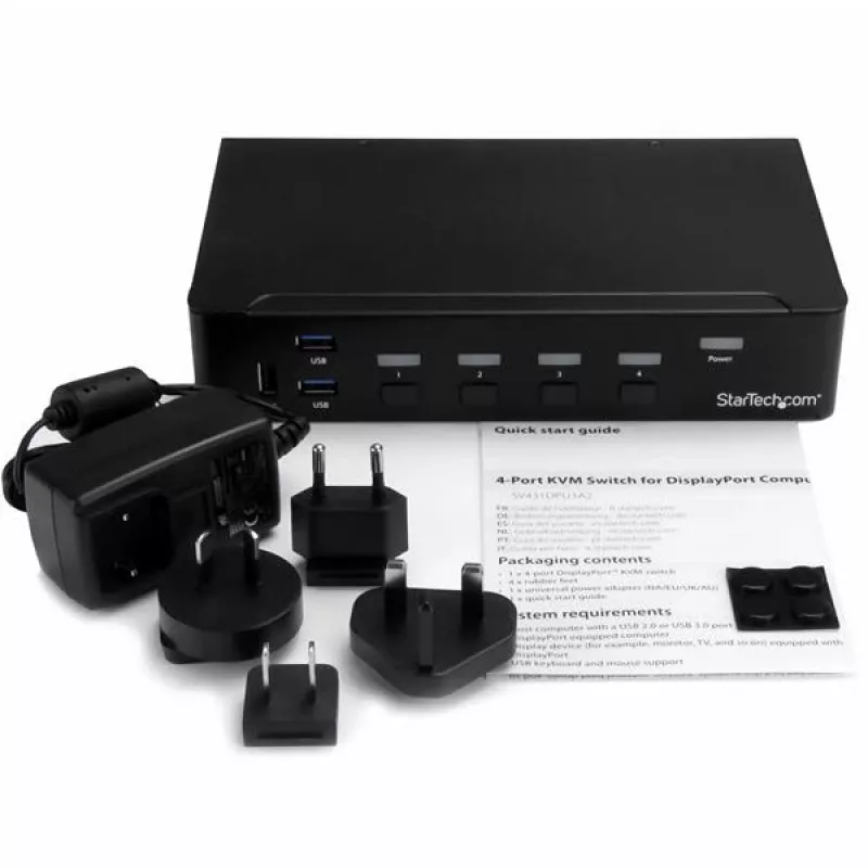 StarTech.com 4-portový DisplayPort KVM switch – USB 3.0 – 4K 30Hz