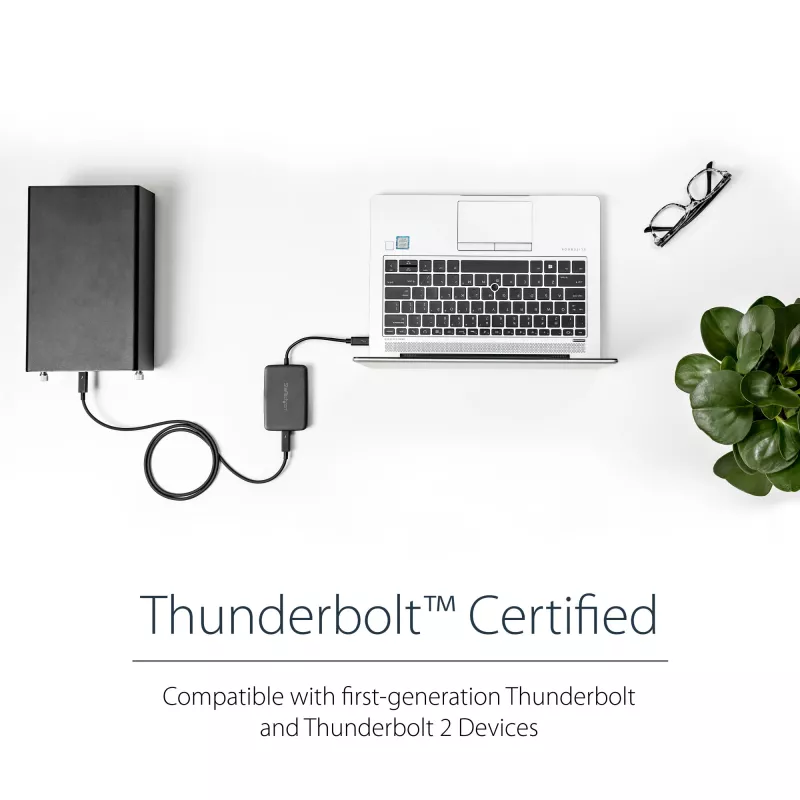 StarTech.com Thunderbolt 3 na Thunderbolt 2 adaptér – TB3 notebook na TB2 displeje a zariadenia – Thunderbolt 2 20 Gbit/s alebo Thunderbolt 1 10 Gbit/s konvertor – Thunderbolt 3 certifikovaný – Windows/Mac