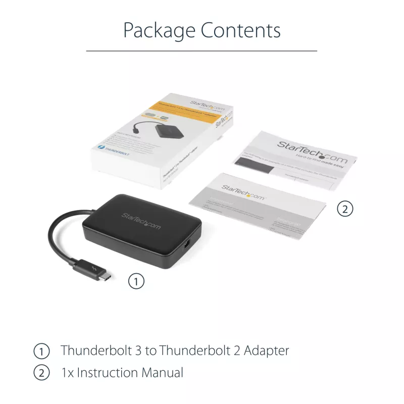 StarTech.com Thunderbolt 3 na Thunderbolt 2 adaptér – TB3 notebook na TB2 displeje a zariadenia – Thunderbolt 2 20 Gbit/s alebo Thunderbolt 1 10 Gbit/s konvertor – Thunderbolt 3 certifikovaný – Windows/Mac